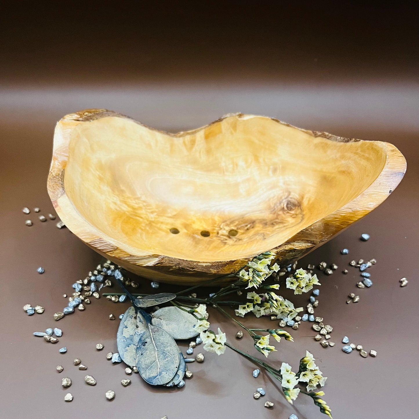 Seifenschale aus Olivenholz rustikal