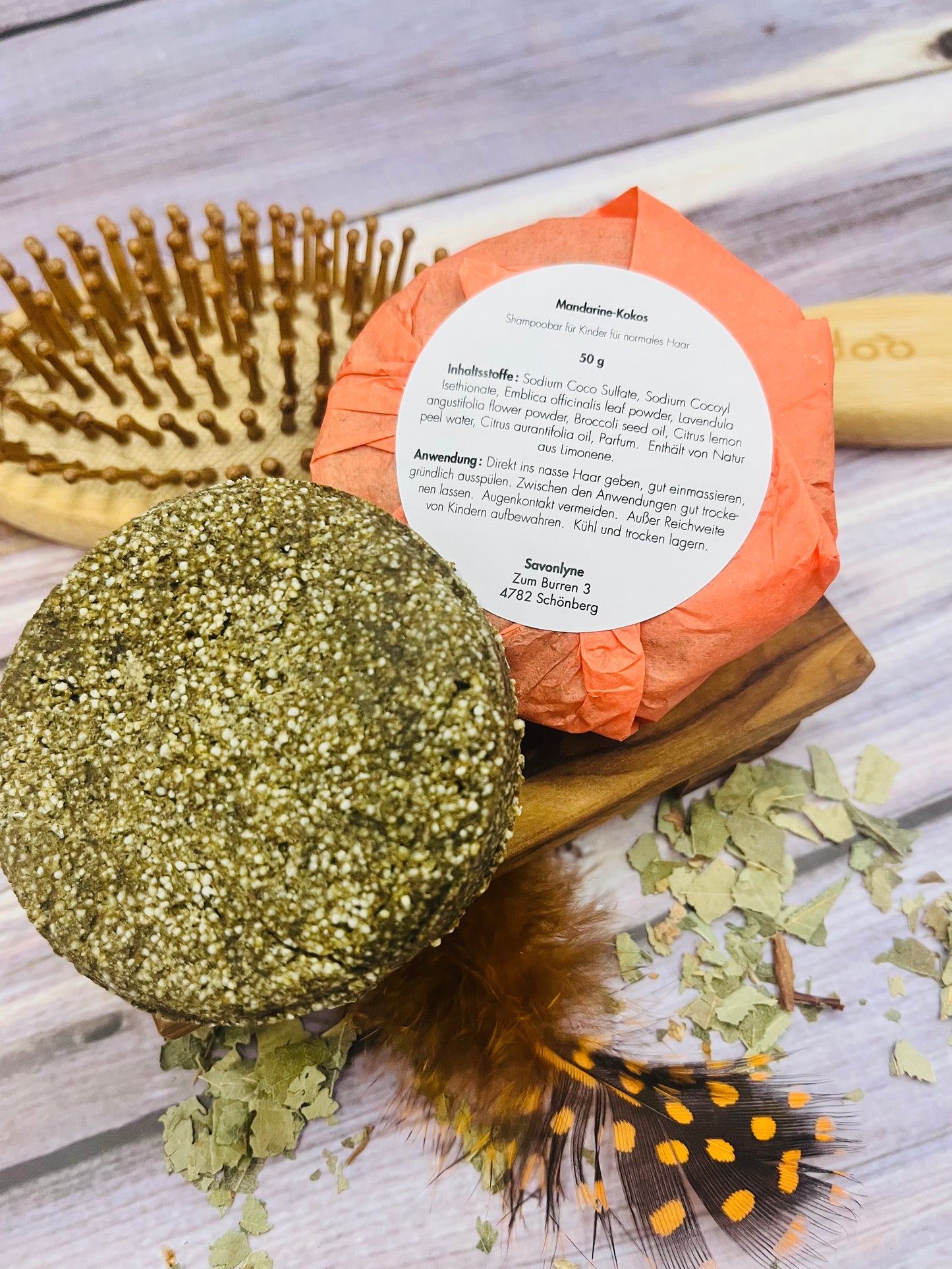 Shampoobar für Kinder « Mandarine-Kokos » für normales Haar