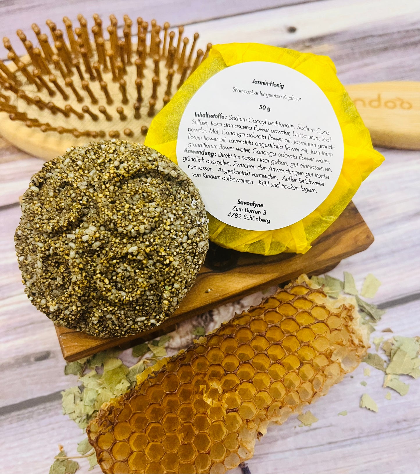 Shampoobar « Jasmin-Honig » gegen gereizte Kopfhaut