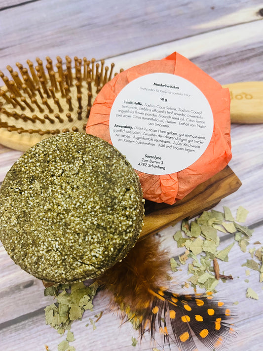 Shampoobar für Kinder « Mandarine-Kokos » für normales Haar