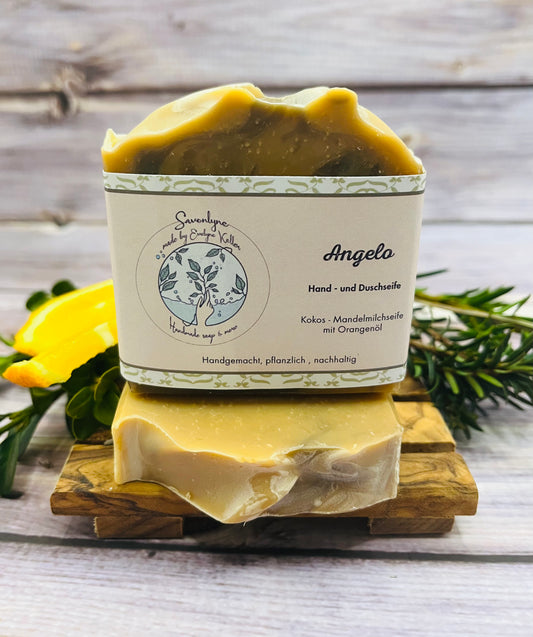 Angelo - Kokos-Mandelmilch-Seife mit Bio Orangenöl