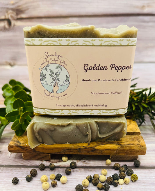 Golden Pepper mit schwarzem Pfefferöl